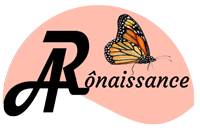 logo aronaissance, Les lettres A & R stylisées pui ô naissance, avec un papillon monarque pour symboliser la fin du parcours de la mutation de la chysalide. Aronaissance et le monarque c'est pour symboliser la thérapie, les conseils, et l’écoute à Colomiers.